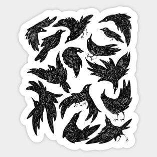 Crow Flock Sticker